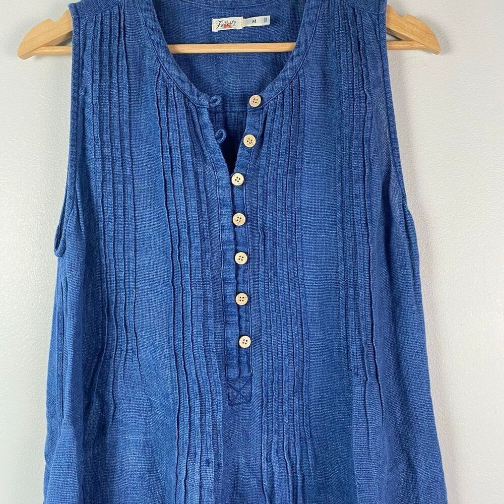 Faherty Isha Pintuck Mini Dress with Pockets - Size Medium - Picture 8 of 8